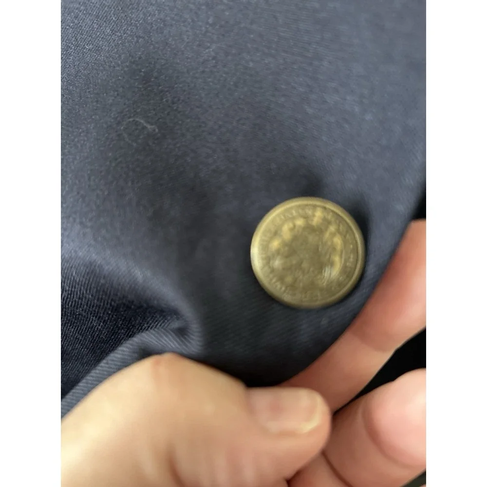 Vtg Oscar DeLa Renta Blazer 46 L Navy Preppy Wool Sport Coat 2 Crest Buttons